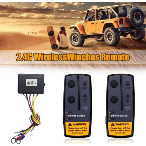 1 Set 2.4G 12V 50M Digital Wireless Winches Remote Control Recovery Kit For Jeep SUV 120W 100ft