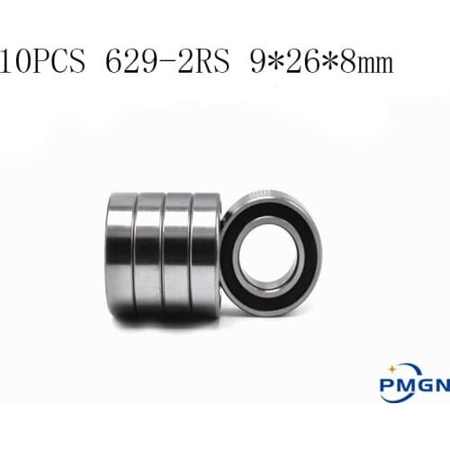 10PCS ABEC-5 629 2RS 629RS 629-2RS 629 RS 9x26x8 mm Miniature double Rubber seal High quality Deep Groove Ball Bearing