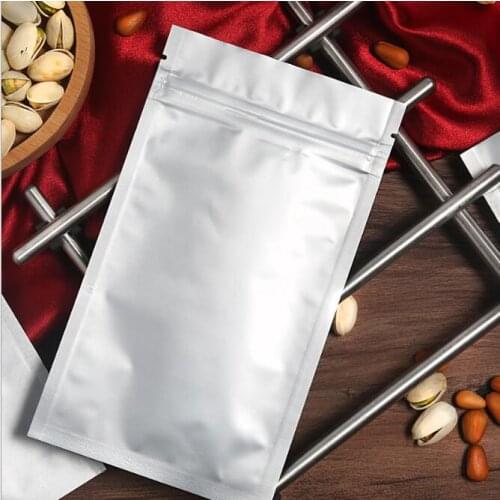 10pcs Aluminum Foil Flat Bottom Zip Lock Bag Small Food Packing Pouch Smell Proof Powder Coffee Tea Storage Bags