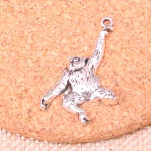 10pcs Monkey Charms Metal Pendants for Bracelet and Necklace Jewelry DIY Handmade 32*27mm