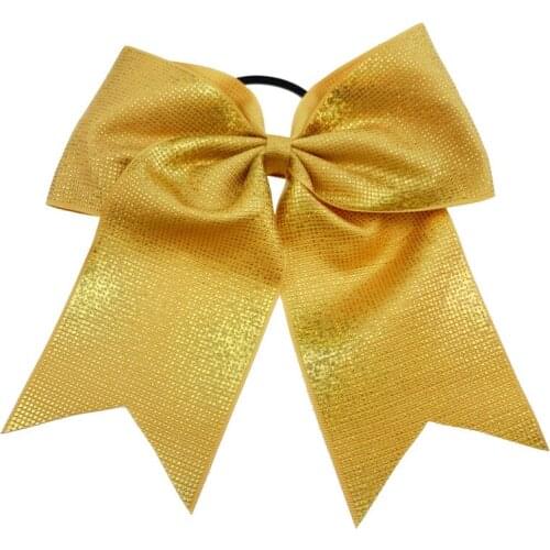 10 ps/lot Hair Accessories 8'' Cheer Bows For Girls Grosgrain Ribbon Hair Bow With Elastics for Kids Handmade Girls Gum for Hair