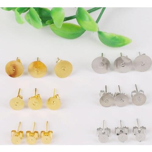 New Arrival 100Pcs Flat Pad Studs Earrings Posts Butterfly Scroll Back Stoppers Jewelry For DIY Jewelry Making Findings