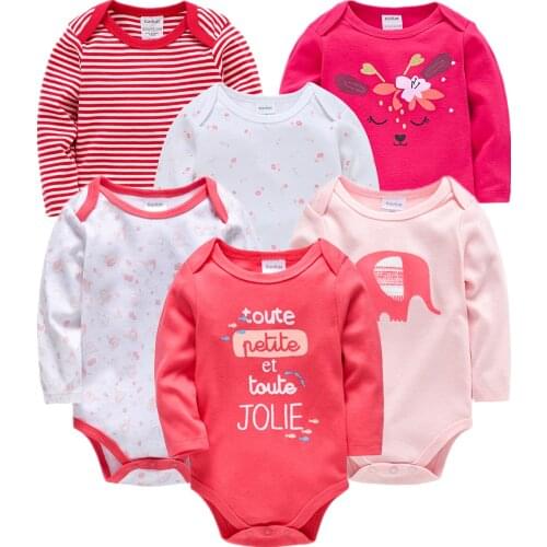 3 6PCS Newborn Baby Girls Rompers Cartoon Pyjamas Infant Baby Clothes Long Sleeve Pajamas Toddler Jumpsuits Baby Boy Overalls