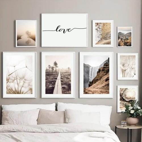 Dandelion Fall Creek Forest Mountain Abstract Nordic Posters And Prints Wall Art Canvas Painting Wall Pictures For Living Room