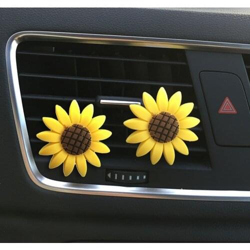 Car Fashion Multiflora Sunflower Car Air Outlet Fragrant Perfume Clip Air Freshener Diffuser
