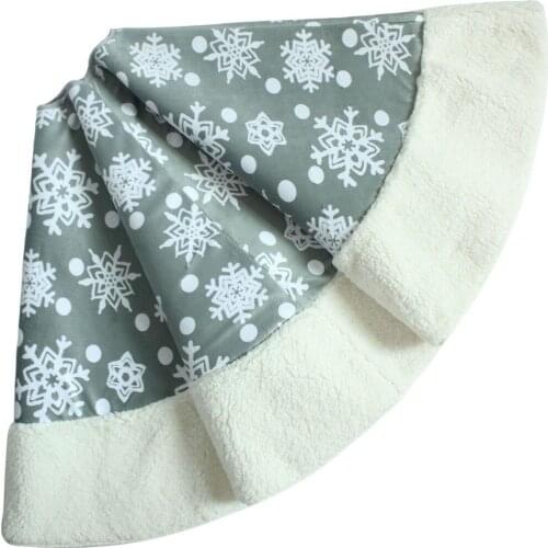 Free shipping Skirt EXTRA LARGE 49"/50" Polar Fleece Snowflake Christmas tree skirt