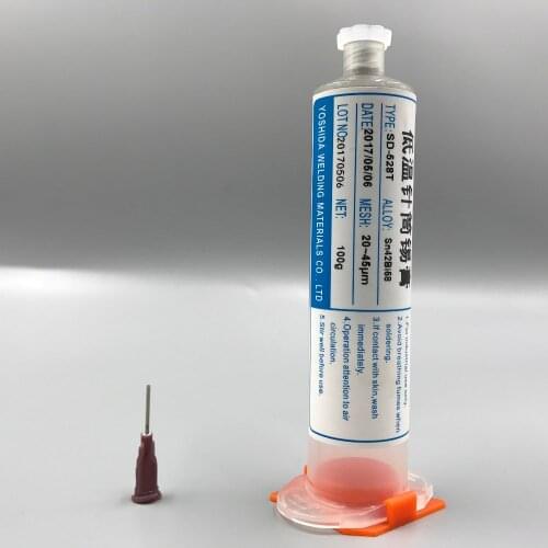 Freeshipping! high quality 100g Sn42Bi58 SD-528T low temperature SMT LED leadfree SMT solder paste