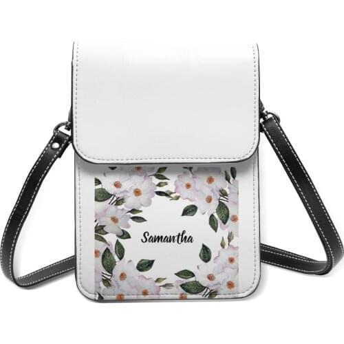 Flowers Shoulder Bag Shopping Leather Mobile Phone Bag Student Gifts Reusable Bags