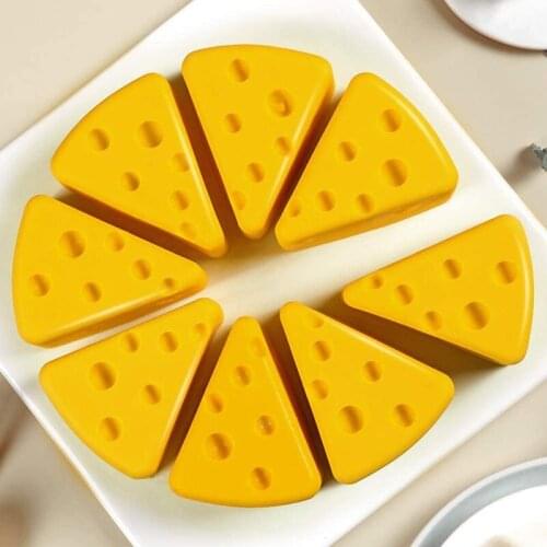 6Cavity Soap Mold Cheese Shape Silicone Baking Mold Mousse Cake Mould Food Grade Silicone Molds for Soap Brownies, Cakes
