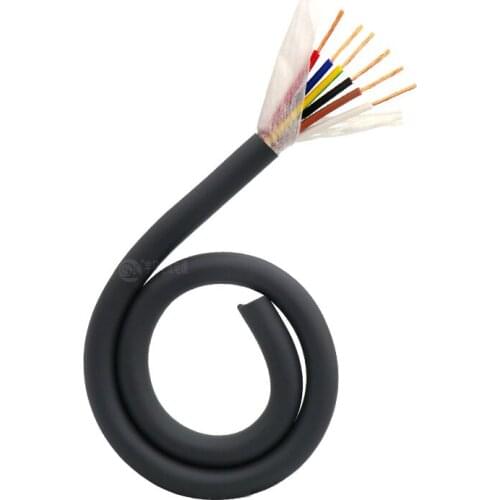 Towline Wire 6 core 0.3, 0.5, 0.75 ,1,1.5mm² High Flexible 22,20,18 ,17,16 AWG Gray Drag Chain Cable 5m TRVV