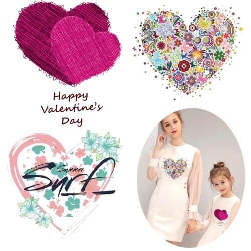 Cool Tearing Washable Love Heart Patch Heat Transfer Iron On Patch A-level Washable Clothes Stickers DIY Clothes Decoration