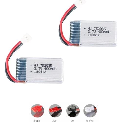 3.7V 400mah Lipo Battery For H31 SYMA X15 X5A-1 X15C X15W X4 H107 KY101 E33C E33 U816A V252 H6C rc drone parts 752035 battery