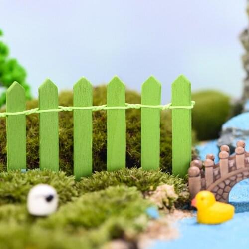 Small Fence Craft Micro Landscape Color Wooden Bonsai Succulents Mini Fence Decoration Garden Environmentaly Protection TN88