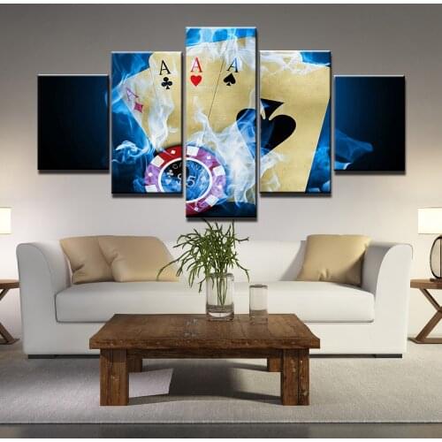 Modular Wall Art Playing Cards Canvas Paintings Gambling Prints Poker Chips Poster Home Decor For Living Room Framework