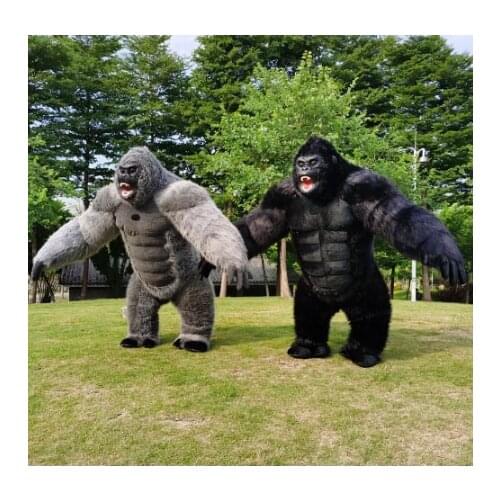 Inflatable Costume for Adult Halloween Plush Furry Mascot animal Venice Carnival Dress Suit Fursuit orangutan Gorilla