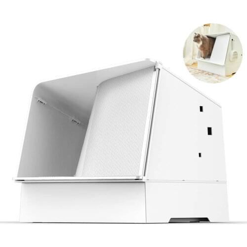 PETKIT Cat Litter Box White Villa Semi-Enclosed Cat Litter Box with Litter Scoop Low Entry LED Light Ventilated Litter Box