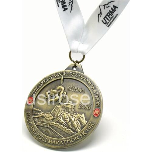 2016 New medal marathon Great Wall Cup commemorative medals custom-made, zodiac medals, with white ribbons
