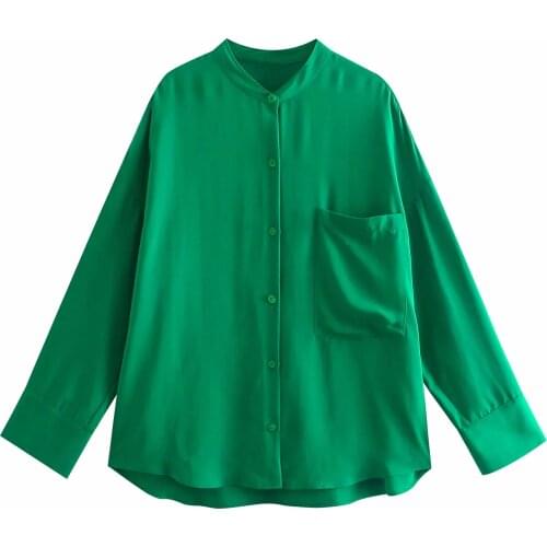 ZA New Spring Autumn Women Retro Solid Color Simple Style Loose Long Sleeve Shirt And Casual Chic Pants XITIMEAO