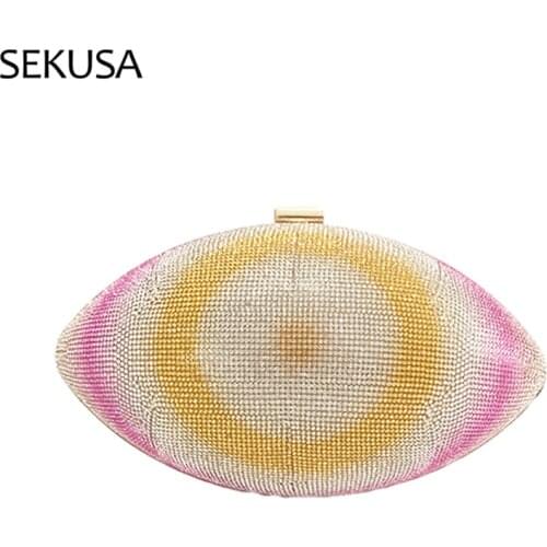 Newest Animail Designer Evil Eye Crystal Purse Women Evening Bag Gold Silver Black Party Clutch Bag Lady banquet pochette