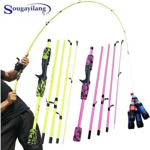 Sougayilang 5 Sections Portable Travel Fishing Rod Ultralight Weight Eva Handle Spinning/Casting Fishing Pole Fishing Tackle