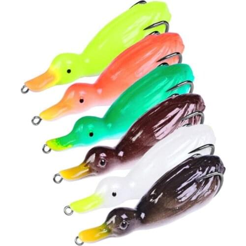 1pcs Lifelike 3D Duck Lure Soft Baits 21g/10.5cm 6 colors Pesca Pike Fishing Lure Topwater Duck With Treble hooks fishing lure