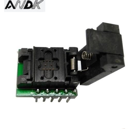 QFN8 DFN8 WSON8 Programming Socket Pogo Pin Probe Adapter Pin Pitch 0.8mm IC Body Size 4x3mm Clamshell Test Socket Programmer