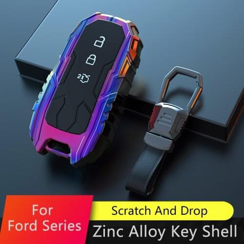 QHCP Car Key Case Covers Shell Zinc Alloy Fits For Ford Mustang Explorer Edge F-150 Everest Escort Focus Taurus Escape Accessory