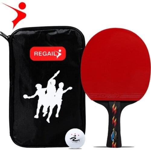 Imitation carbon racket Training game table tennis racket cross handle Customized single long handle table tennis racket
