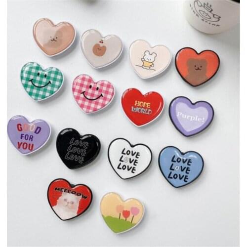 2020 Heart Bear Expanding Stand Grip Mount Phone Socket Fold Mobile Smartphones Pocket Desktop Stand Bracket Phone Holder