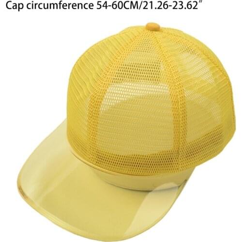 Full Mesh Baseball Cap Solid Color Transparent Visor Sunscreen Snapback Dad Hat 066F