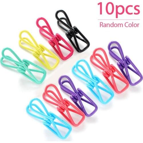 10Pcs Fish Clip Metal Binder Clips Notes Letter Paper Office Organizer Supplies Clothespins Decorative Clips Closet Organizer