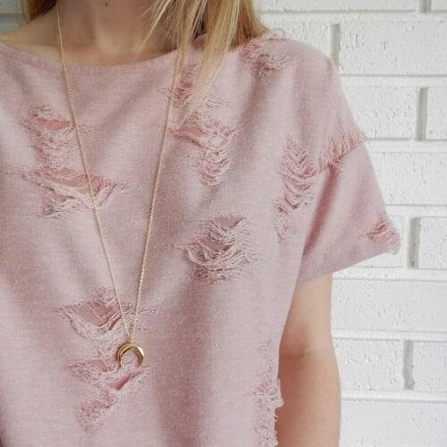 HebeDeer Long Moon Necklace Chain Women Simple Necklaces Jewelry Lovers Light Yellow Gold Color Trendy Trendy Girl Collier