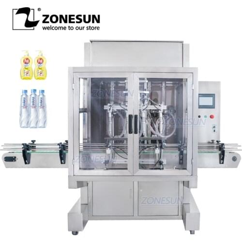 ZONESUN ZS-SV4G Automatic Paste Honey Cream Quantitative Filling Machine Servo Motor Liquid Water Bottle Filler Four Nozzles