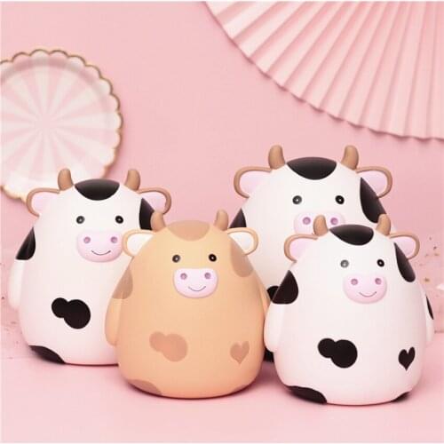 1PC Cartoon Cows Piggy Bank High Capacity Children Money Boxes Drop-resistant Piggy Banks Coin Bank Decoration Ornaments Gifts
