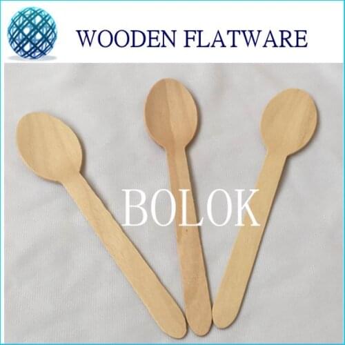 10000pcs/lot Disposable Wooden Small Spoon Heavy Weight 4 1/4 inch (11cm)Flatware Cutlery Camping Dessert spoon