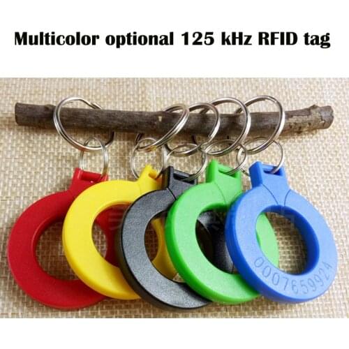 20pcs/lot Multicolor optional ID 125 kHz RFID EM4100 tag Key Ring Proximity Access Control Keycard Token
