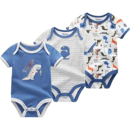 3Pcs Baby Girl Clothes Fashion Infant Unicorn 0-12M Baby Boy Clothes Short Sleeve Baby Bodysuits Roupas de bebe Clothing Sets