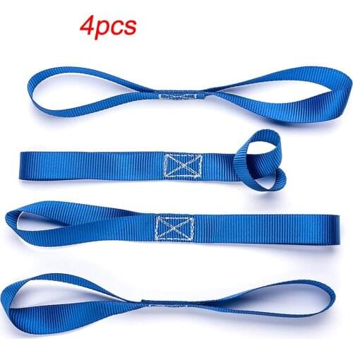 4Pcs Soft Strap Loops Motorcycle Tie Downs Buckle Wrap Band Straps Luggage Bandage Hauling Belt Towing Ropes Rope