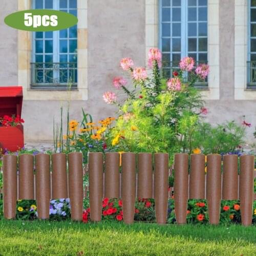 5PCS Mini Small Fence Barrier Wooden Craft Fence DIY Garden Border Edging Plant Flower Potted Landscape Decor Accessories