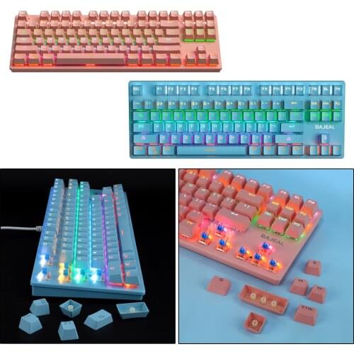 87 Standard Keys Wired Gaming Keyboard Detachable Splash-Proof Design for Windows Gamer Desktop Computer