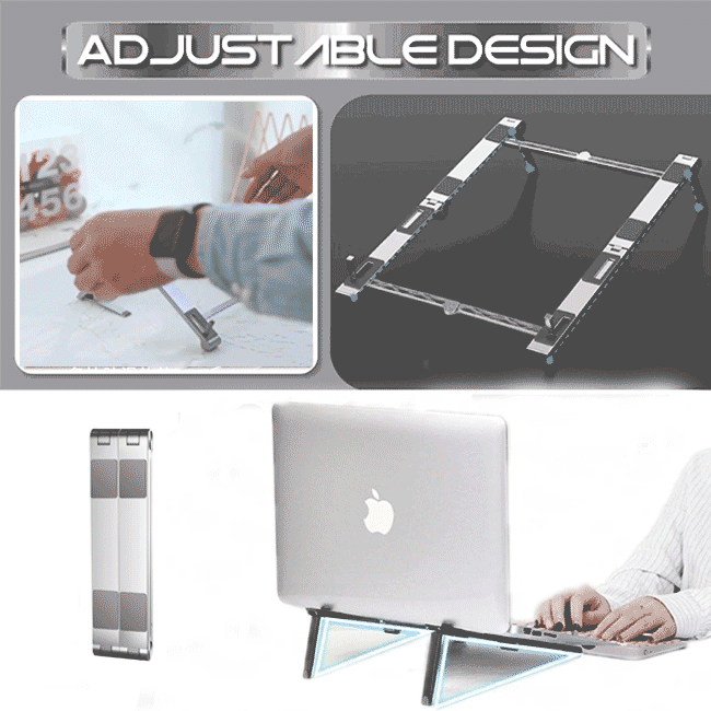 Foldable & Portable Aluminum Holder Foldable Laptop Stand Adjustable Notebook Stand Portable Laptop Holder Tablet Stand