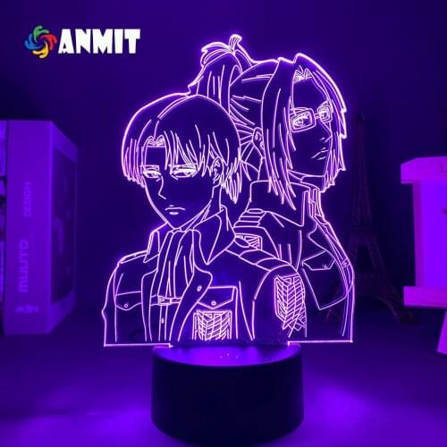 Anime Attack on Titan Levi Ackerman Acrylic 3d Lamp Hange Zoe for Home Room Decor Light Child Gift