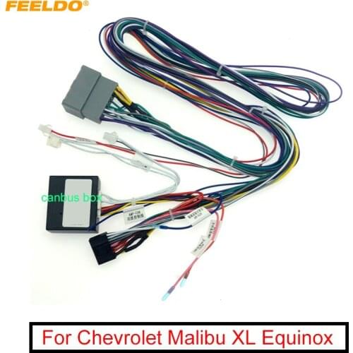 FEELDO Car 16pin Audio Wiring Harness With Canbus Box For Chevrolet Malibu XL Equinox Stereo Installation Wire Adapter
