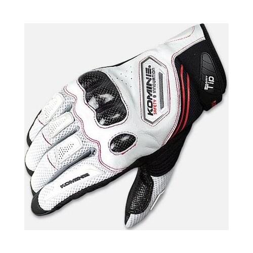 KOMINE GK-167 Scooter Motorsport Motorcycle White Gloves Moto Riding Glove