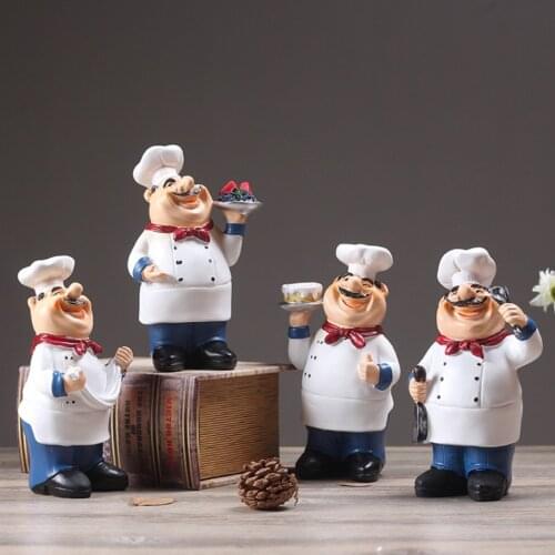 Resin Craft Decorative Ornaments Kitchen Decor Cook Statue Chef Figurines