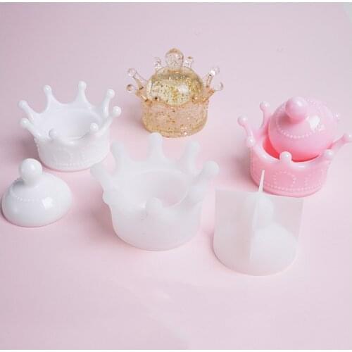 DIY Crystal Epoxy Crown Storage Box Silicone Mold Handmade Swing Table Storage Box Dried Flower Resin Decorative Craft UV Resin