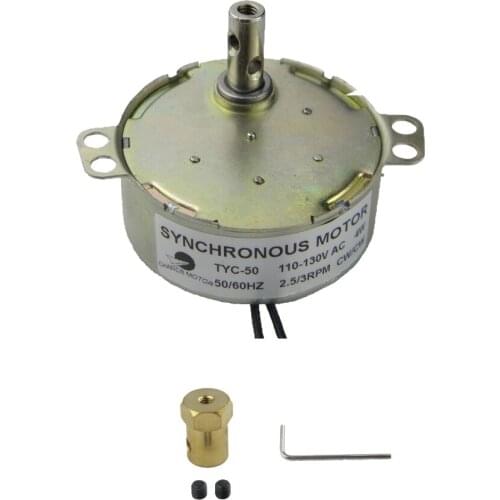 CHANCS Electric Synchron Motor TYC-50 110V/220V 2.5-3RPM Coupler Connector With 7mm Flexible Coupling For Cup Turner
