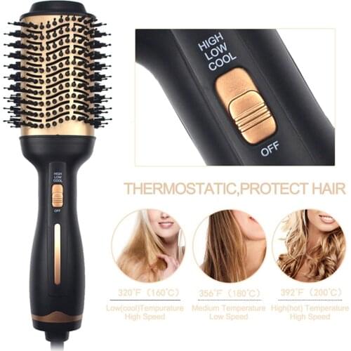 Hair Dryer Blowout Brush, Professional One-Step Blow Dryer and Hot Air Brush, 3-in-1 Styler, Straightener and Curler