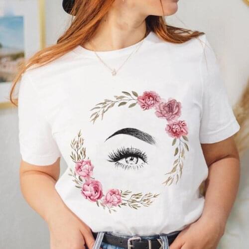 Graphic T Shirt Tee Fashion Floral Ladies 90s Style Women Lady Cartoon Top Clothing Female Short Sleeve Lovely T-shirt Clothing