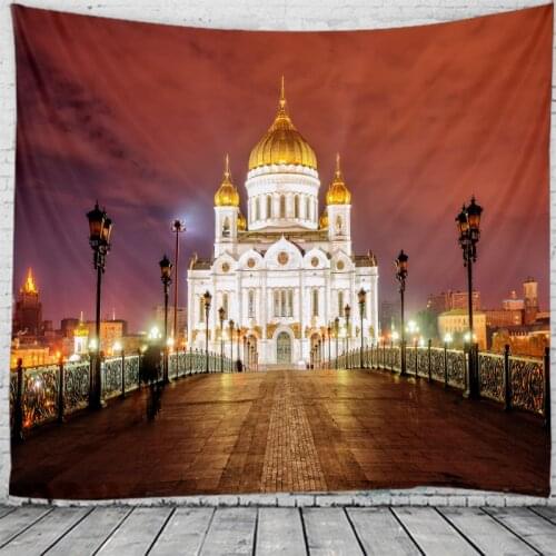 Exquisite Buildings Around The World Tapestry Hanging Flower Psychedelic Tapestry Wall Hanging Decor Halloween Deco